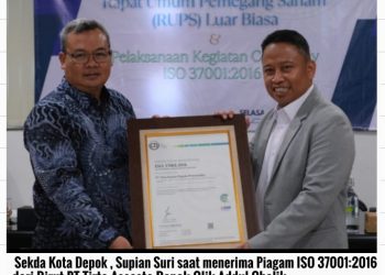 PT Tirta Asasta Depok Raih  Sertifikat ISO