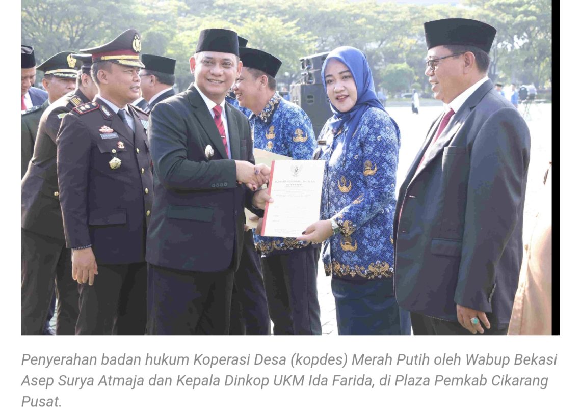 Kabupaten Bekasi Menjadi Daerah Pertama Yang Desa dan Kelurahannya Telah Membentuk Koperasi Merah Putih