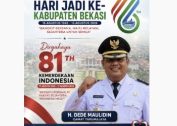 Camat Tarumajaya Beserta Jajarannya Mengucapkan: Selamat Hari Jadi ke-76 Kabupaten Bekasi dan Dirgahayu 81 Tahun Republik Indonesia