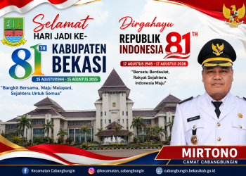 Segenap Jajaran Pemerintah Kecamatan Cabangbungin Mengucapkan : Selamat Hari Jadi Ke-76 Kabupaten Bekasi dan Dirgahayu 81 Tahun Republik Indonesia