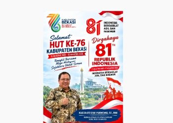 Kepala Dinas Perindustrian Kabupaten Bekasi Bersama Jajaran Mengucapkan : Selamat HUT 76 Kabupaten Bekasi dan Dirgahayu 81 Tahun RI